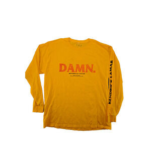 Kendrick Lamar DAMN Tour Long Sleeve Shirt TDE Top Dawg Yellow XL Graphic Tee